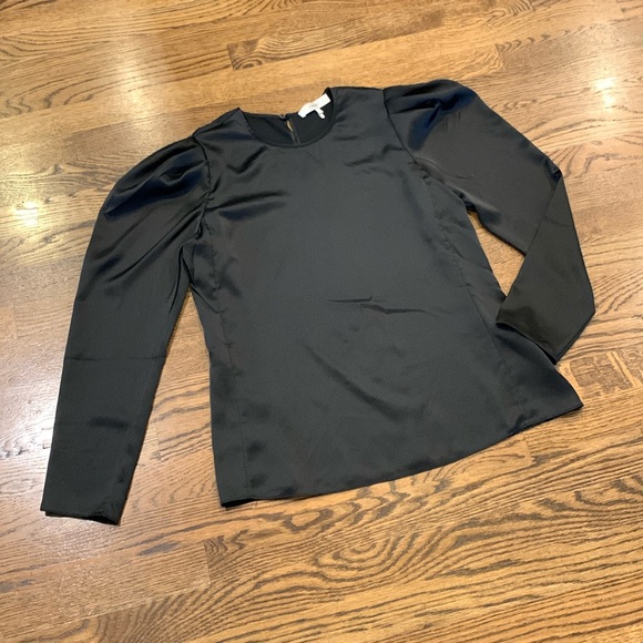 FRAME Denim satin puff sleeve blouse, s - Picture 1 of 2